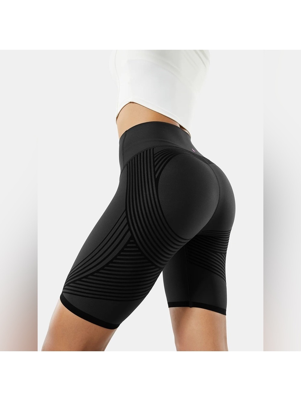 Fanka Body Sculpt 9" Reversible Biker Shorts Black XS/S High Waist Compression